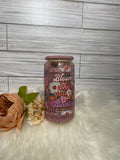 snowglobe glass tumbler w/ rhinestone top
