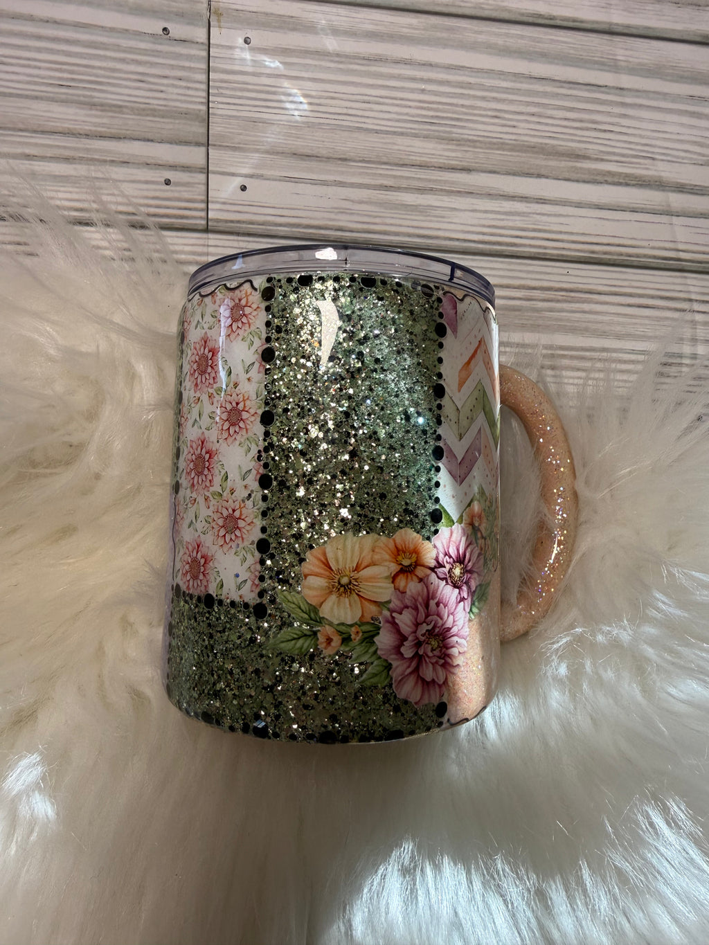 Vintage Garden Patchwork – 12oz Glitter Morning Mug
