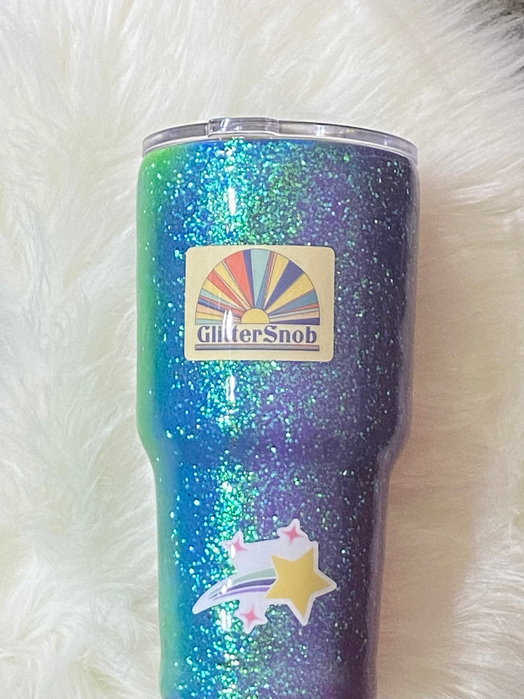 Glitter rainbow tumbler