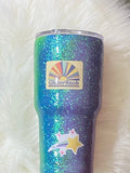 Glitter rainbow tumbler