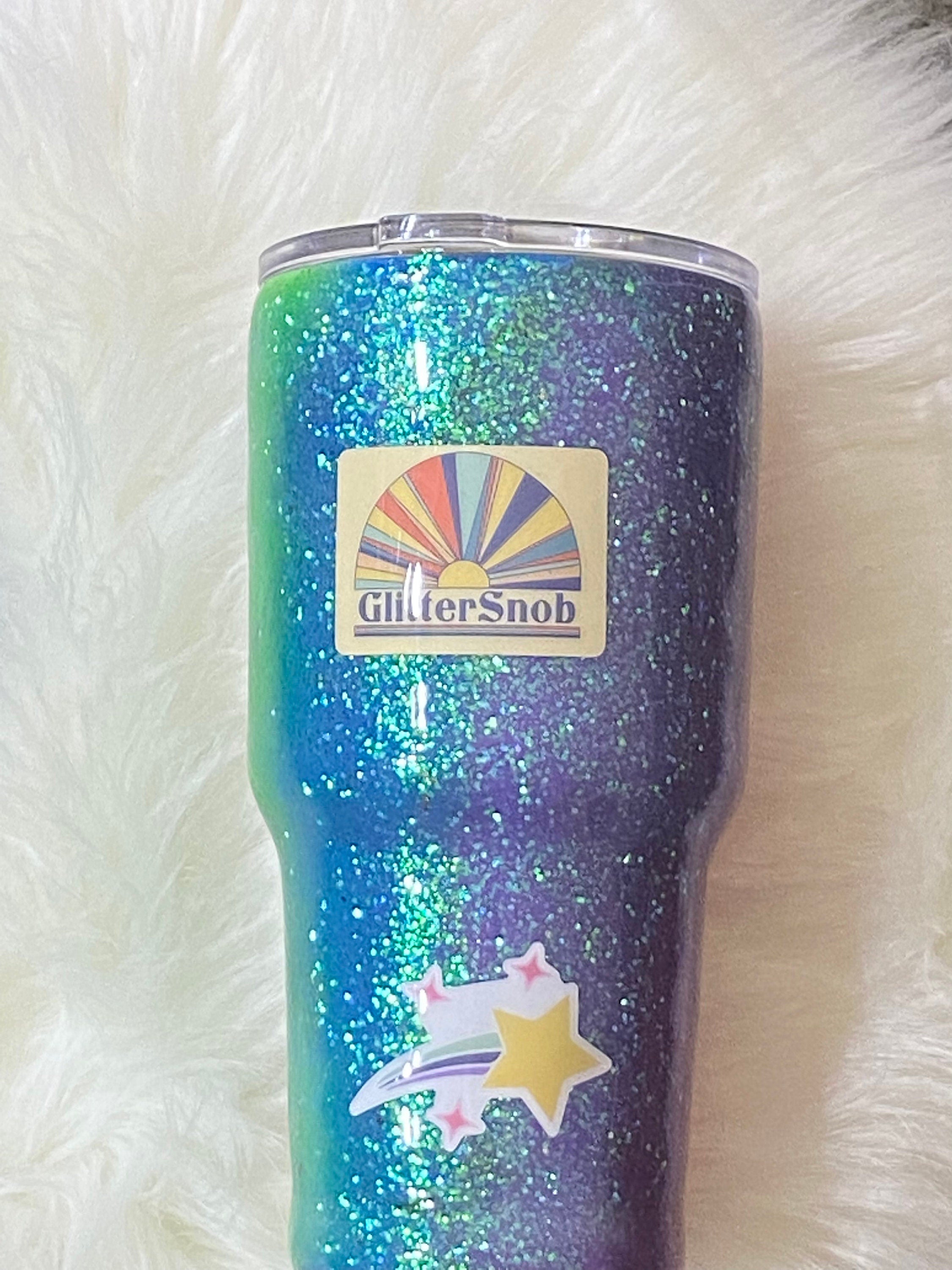 Glitter rainbow tumbler