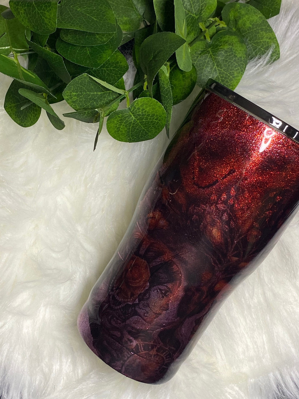 Glitter tattoo design tumbler