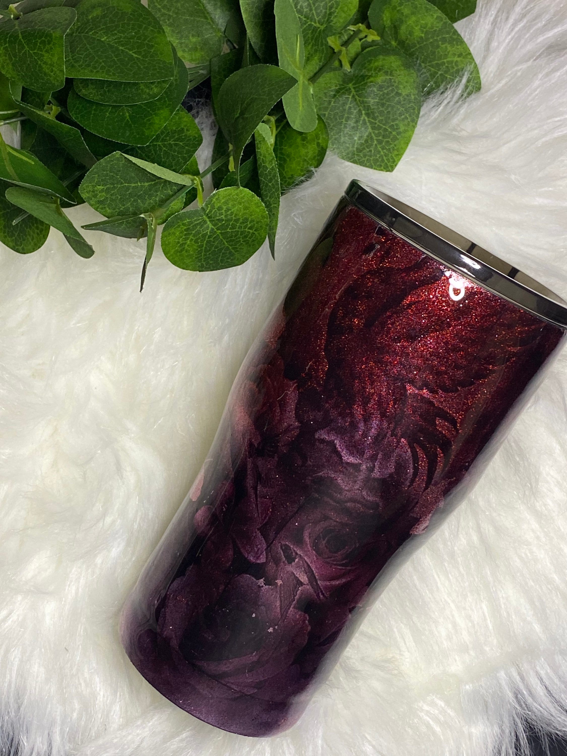Glitter tattoo design tumbler